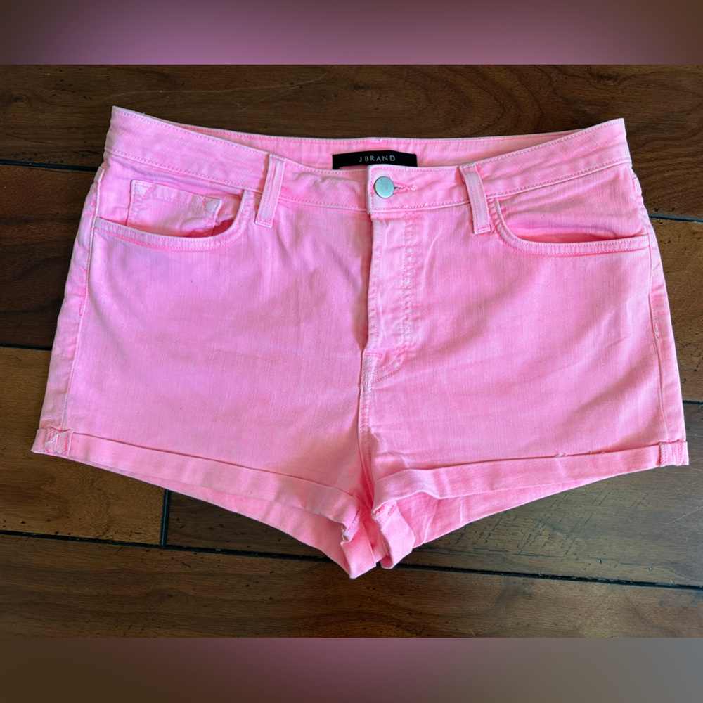 J BRAND- Denim Neon Pink Shorts